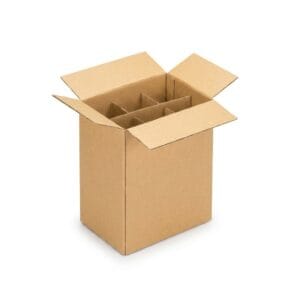 Caja para botellas de vidrio